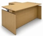 Maple Adjustable Height Rectangular Front L-Shaped Desk