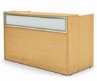 Maple Rectangular Reception Desk w/Frosted Glass Panel