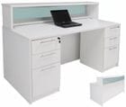 66&quotW White Salon Reception Desk w/drawers