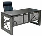 Xdustrial  Series 66&quotW x 30&quotD Manager's Raw Metal Frame Desk - Complete Office Series