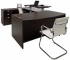 Mocha Electric Lift Adjustable Bridge U-Desk 