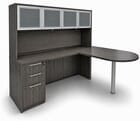Charcoal Peninsula L-Shaped Desk w/Hutch
