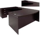 Mocha Conference U-Shaped Workstation w/Curved Bridge