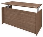 63&quot Urban Walnut Height Adjustable Managers Desk w/6 Drawers