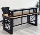Xdustrial Series 66&quotW x 30&quotD Solid Hardwood and Black Frame Reception Desk