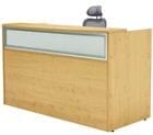 Maple Rectangular Reception Desk w/Frosted Glass Panel