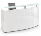 Modern High Gloss White Curved Reception Desk
