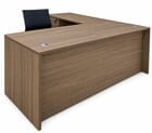 Urban Walnut Executive L-Shaped Desk w/6 Drawers - 71&quotW x 71&quotD