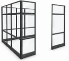 8' x 8' x 7'H Clear Glass Modular Office w/ Black Frame - Add-on Cubicle
