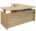 Beaumont Fully Height Adjustable Bow Front L-Shaped Desk - 71&quotW x 77&quotD