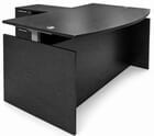 Black Adjustable Height Bow Front L-Shaped Desk