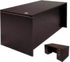 Mocha Rectangular Executive Desk w/6 Drawers