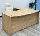 Beaumont Bow Front L-Shaped Desk w/6 Drawers - 71&quotW x 77&quotD