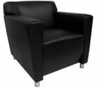 Black Leather Reception Seating - Club Chair