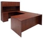 Cherry Laminate Straight Front U-Workstation w/Hutch