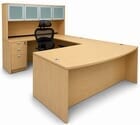 Maple Conference U-Shaped Workstation with Hutch