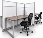 67&quotH TrendSpaces White Laminate 4-Person Cluster Washable Cubicle w/Glass