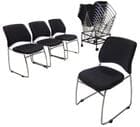 300 lb. Capacity Black Premium Padded Ganging Stack Chair