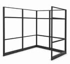 6' x 6' x 7'H Clear Glass Modular Office w/ Black Frame - Add-On Cubicle 