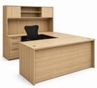 Beaumont Rectangular U-Shaped Workstation w/Hutch - 71&quotW x 94&quotD