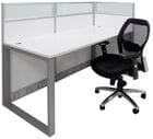 TrendSpaces Washable White Laminate Cubicles w/Glass Series - 48&quotH Open Ended Cubicle