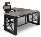 Xdustrial Series 66&quotW x 77&quotD Manager's Black Metal Frame L-Shaped Desk