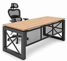 Xdustrial Series 71&quot x 36&quot Solid Hardwood and Black Frame Desk