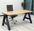  66" x 30" Solid Wood Desk with Metal A-Frame Base