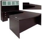 Mocha Conference U-Shaped Workstation w/Hutch & Curved Bridge