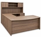 Urban Walnut Conference U-Shaped Workstation w/Hutch - 71&quotW x 100&quotD