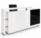 79&quotW Black and White High Gloss Reception Desk