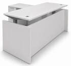 White Adjustable Height Manager's L-Shaped Desk
