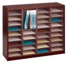 36 Compartment Literature Organizer in Mahogany