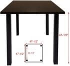 4' x 4' Square Standing Height Conference Table w/Square Post Legs