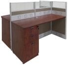 60&quotW x 50&quotD x 48&quotH Premium Double Add-On Cubicle w/Files