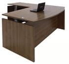 71" x 89" Enclosed Fully Height Adjustable Bow Front L-Shaped Desk - Other Sizes Available