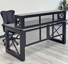 Xdustrial Series 66&quotW x 30&quotD Black Metal Frame Reception Desk