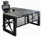 Xdustrial Series 66&quotW x 77&quotD Manager's Black Metal Frame L-Shaped Desk