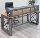 Xdustrial Series 66&quotW x 30&quotD Solid Hardwood and Raw Frame Reception Desk
