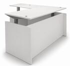 66&quot x 77&quot Enclosed Fully Height Adjustable Managers L-Shaped Desk 
