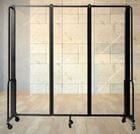 6'W x 6'H Clear Acrylic Folding Mobile Room Divider