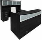 Black U-Shaped Reception Desk