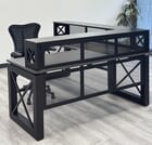 Xdustrial Series 66&quotW x 77&quotD Black Metal Frame Reception L-Shaped Desk