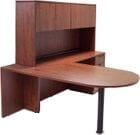Cherry Peninsula L-Shaped Desk with Hutch