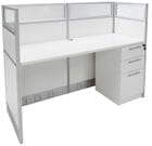 60&quotW White Laminate Washable Cubicles - 60&quotW x 24&quotD x 48&quotH Starter Cubicle
