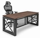 Xdustrial Series 66&quotW x 30&quotD Solid Hardwood and Black Frame Desk - Complete Office Series