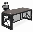 Xdustrial  Series 66&quotW x 30&quotD Manager's Black Metal Frame Desk - Complete Office Series