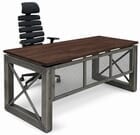  Xdustrial Series 66&quotW x 30&quotD Solid Hardwood and Raw Frame Desk - Complete Office Series