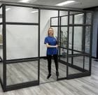 7'H Sliding Glass Door with Black Frame