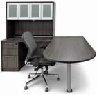 Charcoal Peninsula L-Shaped Desk w/48&quot Hutch